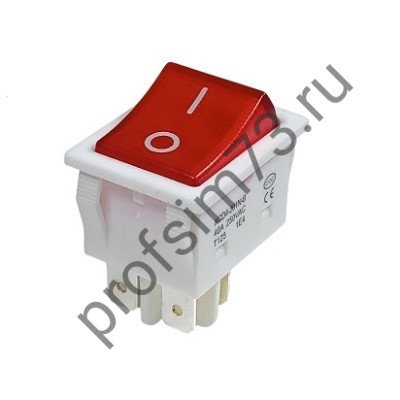 8-8117 Выключатель клавишный KCD4-201N-B (40A) белый 250V с подсветкой (4 контакта) 