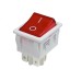 8-8117 Выключатель клавишный KCD4-201N-B (40A) белый 250V с подсветкой (4 контакта) 