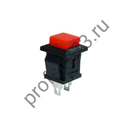 8-8169 Выключатель нажимной квадратный 1A, 125V (2 контакта) без фиксации (15*15мм)