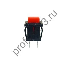 8-8169 Выключатель нажимной квадратный 1A, 125V (2 контакта) без фиксации (15*15мм)