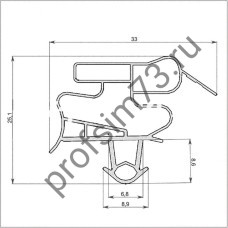 280-0436 Уплотнитель Бирюса - 132, 134 (56*55см) BR (0130320000 05) морозильная камера 