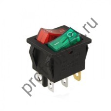 8-8104 Выключатель KCD8  (15-20А) 2 клавиши (красная+зеленая) 6 контактов